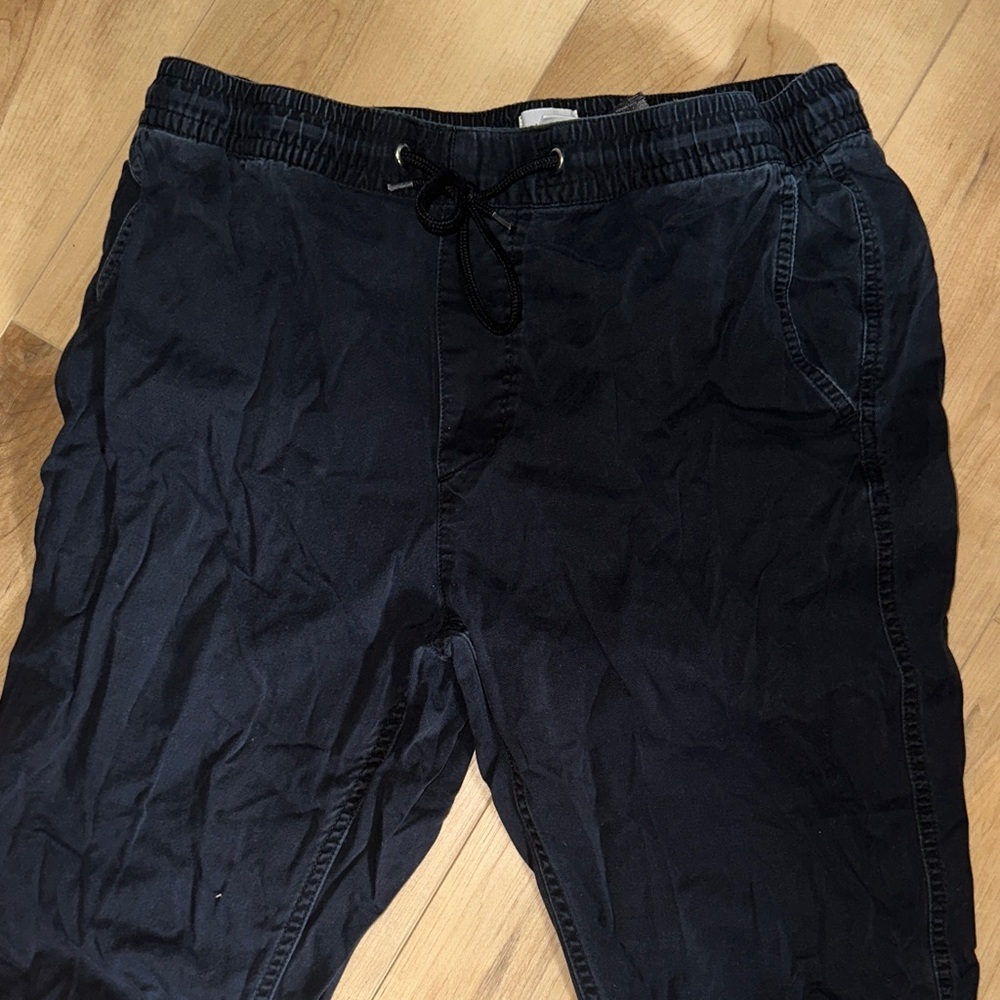 H&M Men's Dark Blue Joggers with Drawstring